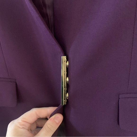 Size 10 deep purple with gold accents Calvin Klein Blazer Suit Jacket lined - Picture 8 of 13